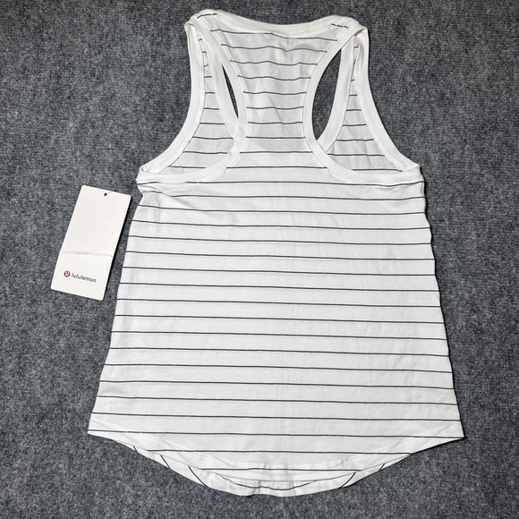 Lululemon Stripe Black White Active Yoga Tank Top Sz 0 NEW NWT - Picture 5 of 7